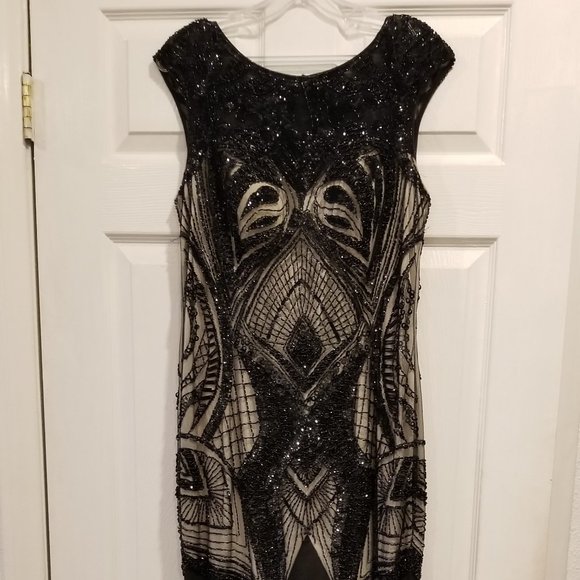 Jasz Couture Black Beaded Gown - Picture 1 of 13